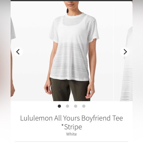 lululemon athletica Tops - Lululemon All Yours Boyfriend Tee *Stripe
White